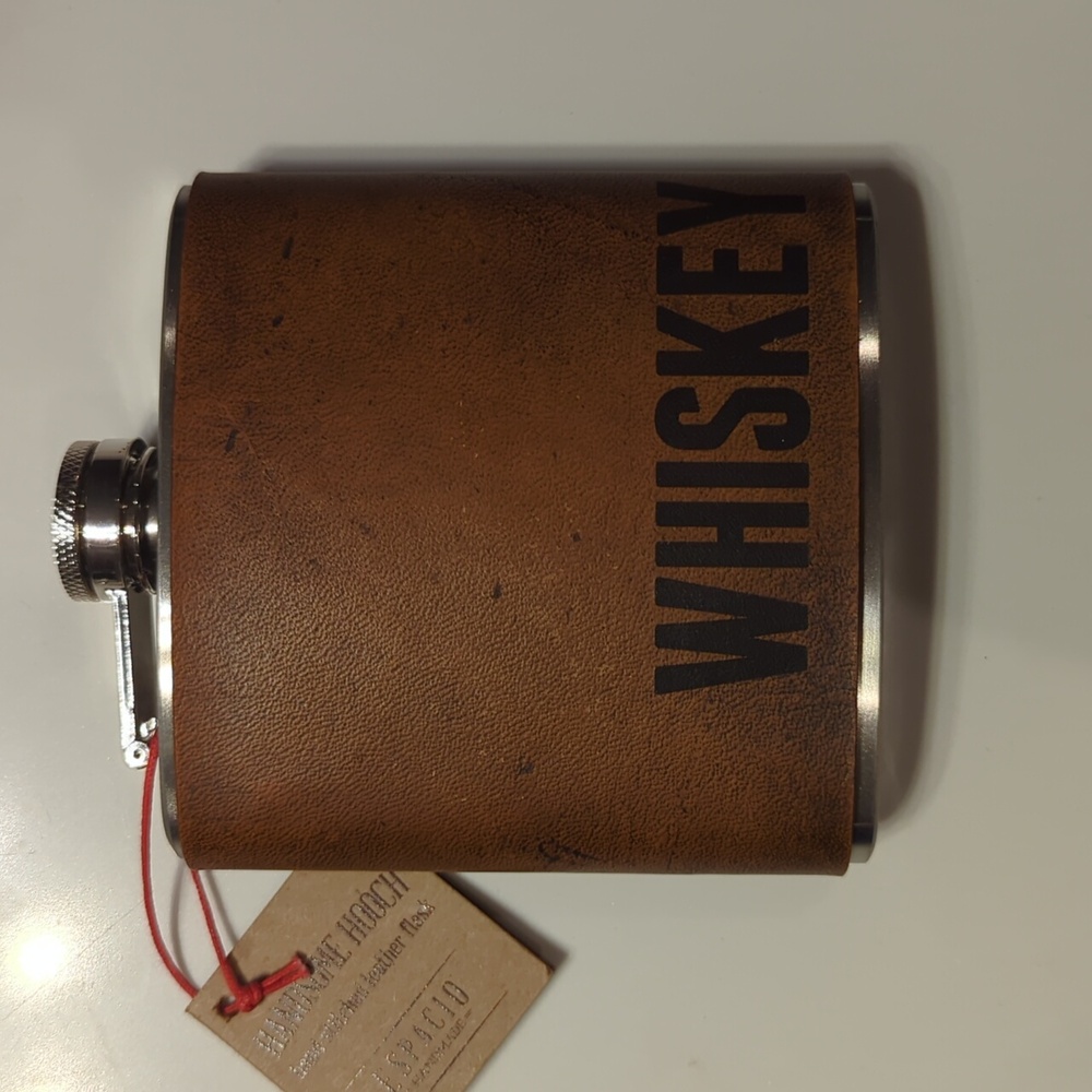 Brown Leather Whiskey Flask